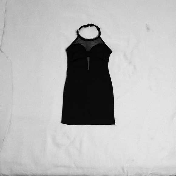 Dress, Black, Sleevless with brass spiked collar - Picture 6 of 7